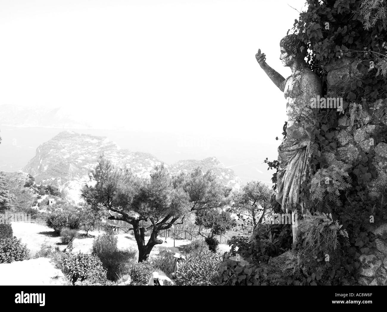 statue of emperor augustus on monte solaro island of capri campania italy Stock Photo