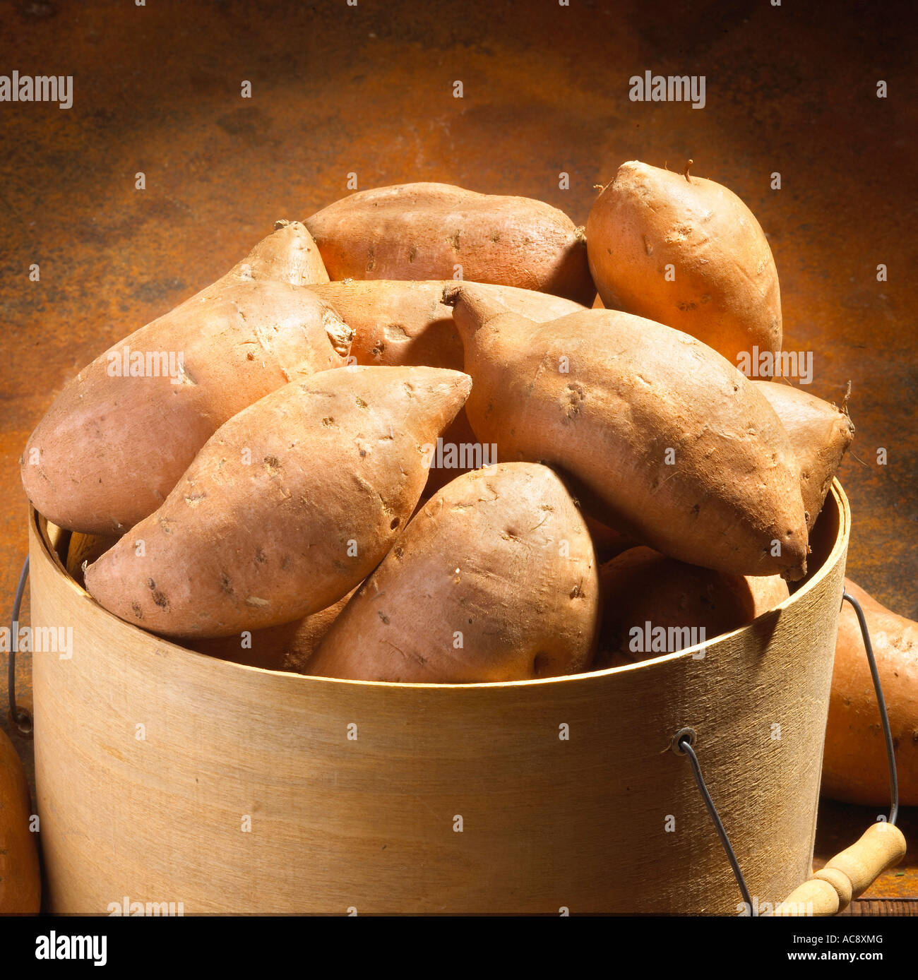 Closeup of yams in a bucket Stock Photo Alamy
