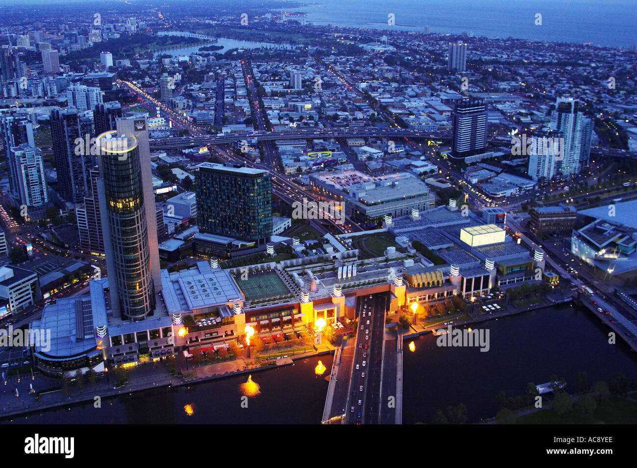 Crown Towers Casino and Entertainment Centre Yarra River Melbourne Victoria Australia Stock Photo