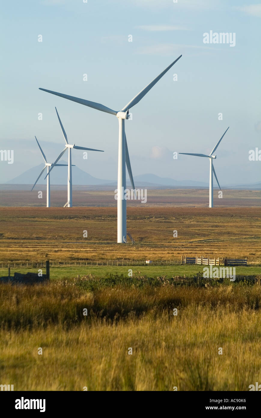 dh Wind Farms CAUSEYMIRE CAITHNESS Scottish Renewables farm RWE power Turbine windfarm turbines landscape Scotland UK scotlands flow country Stock Photo