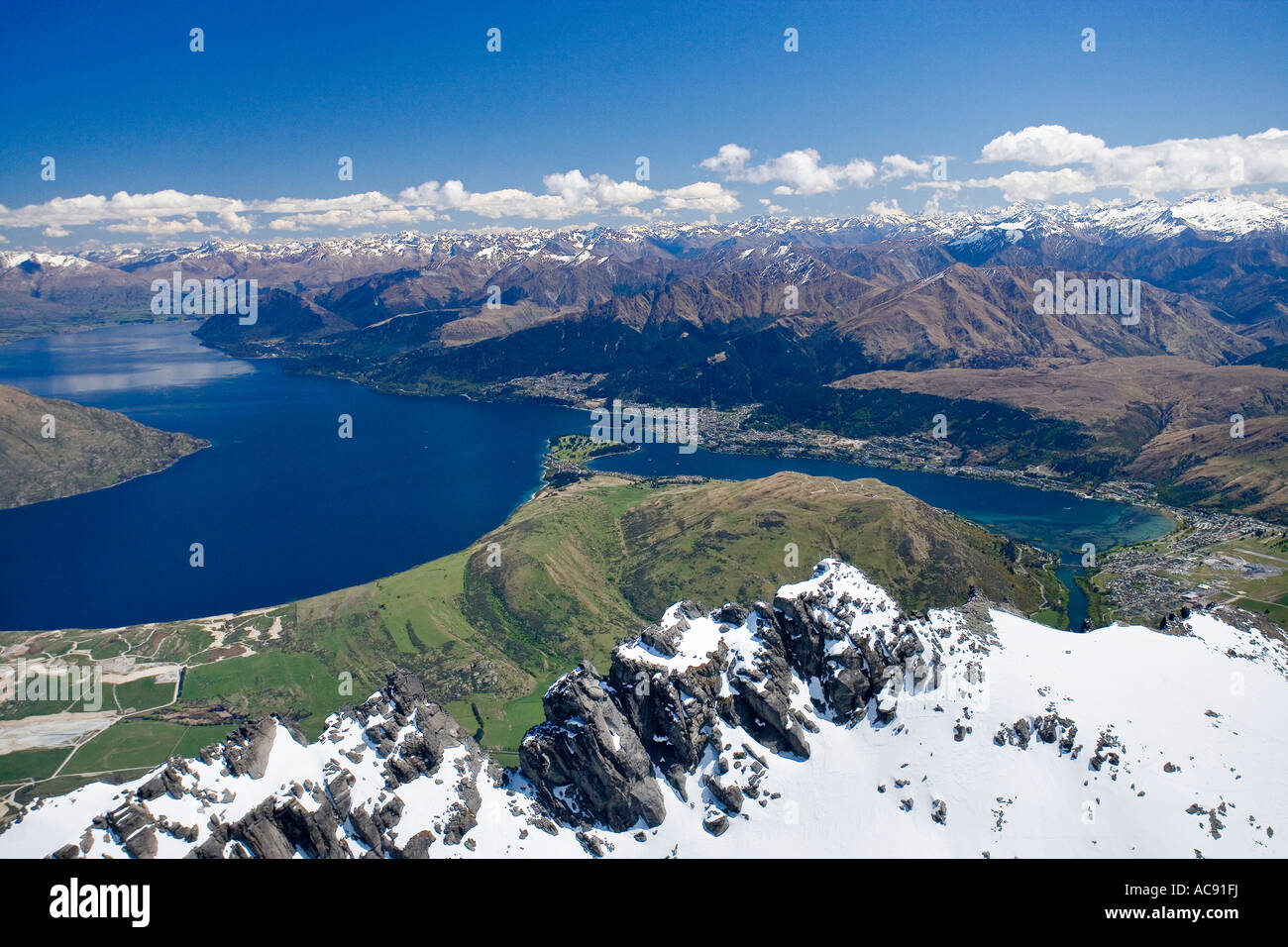 The Remarkables Lake Wakatipu and Queenstown South Island New Zealand ...