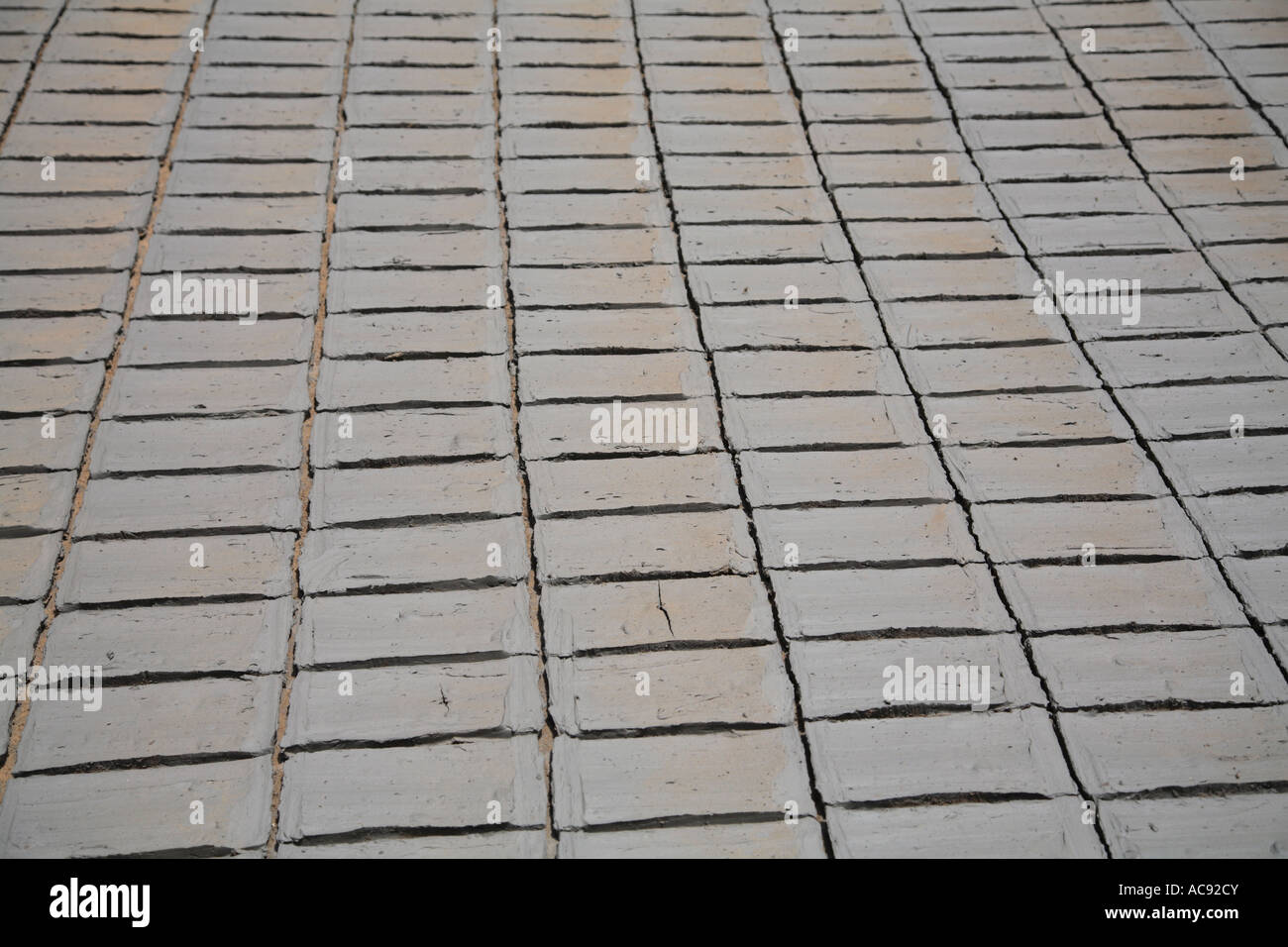 Ceramic Tiles Drying at a pottery cooperative in Fez Fes Morocco North