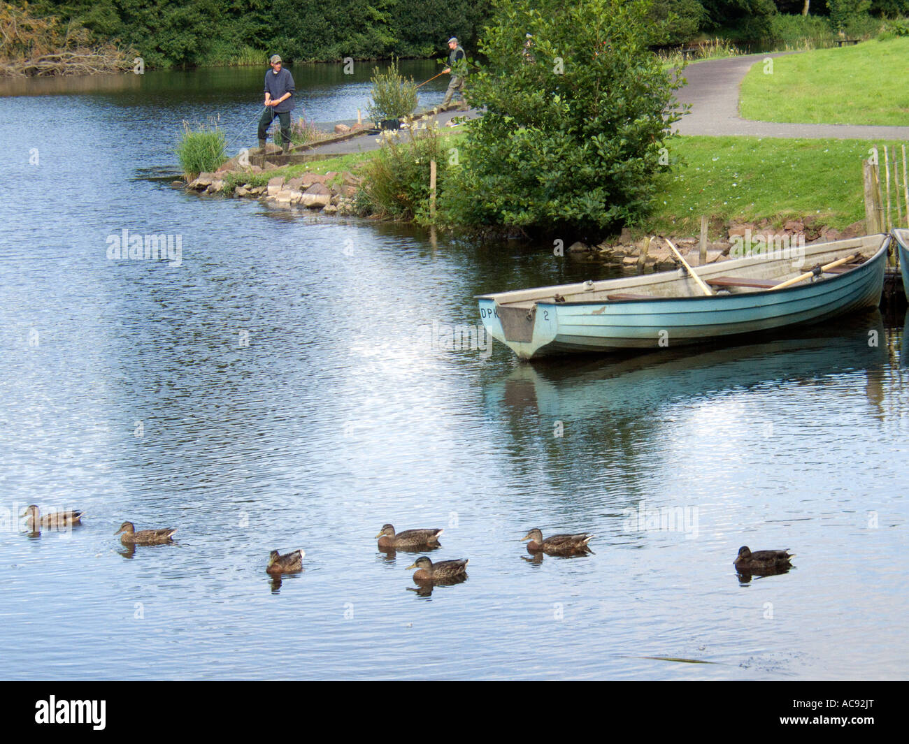 Dungannon park boating / fishing lake, Northern Ireland Stock Photo Alamy