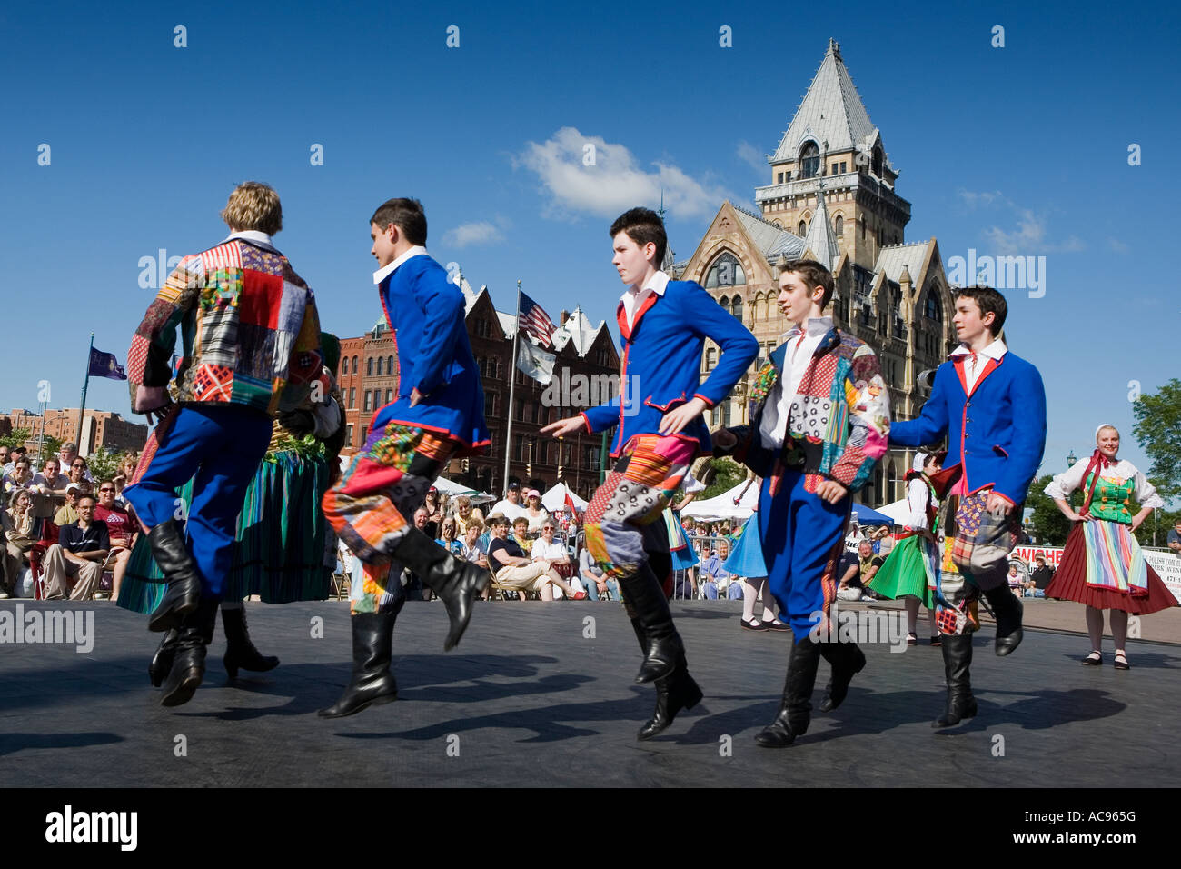 Traditional folk dancing troupe performing at Polish Festival in