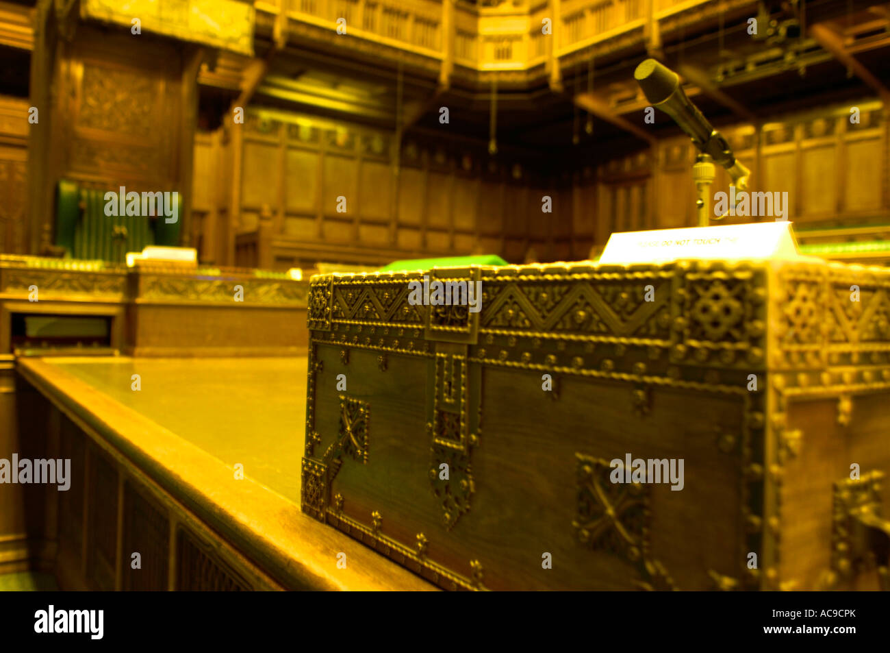 green benches leather  the palace of westminster house of commons london england english government politics british britain uk Stock Photo