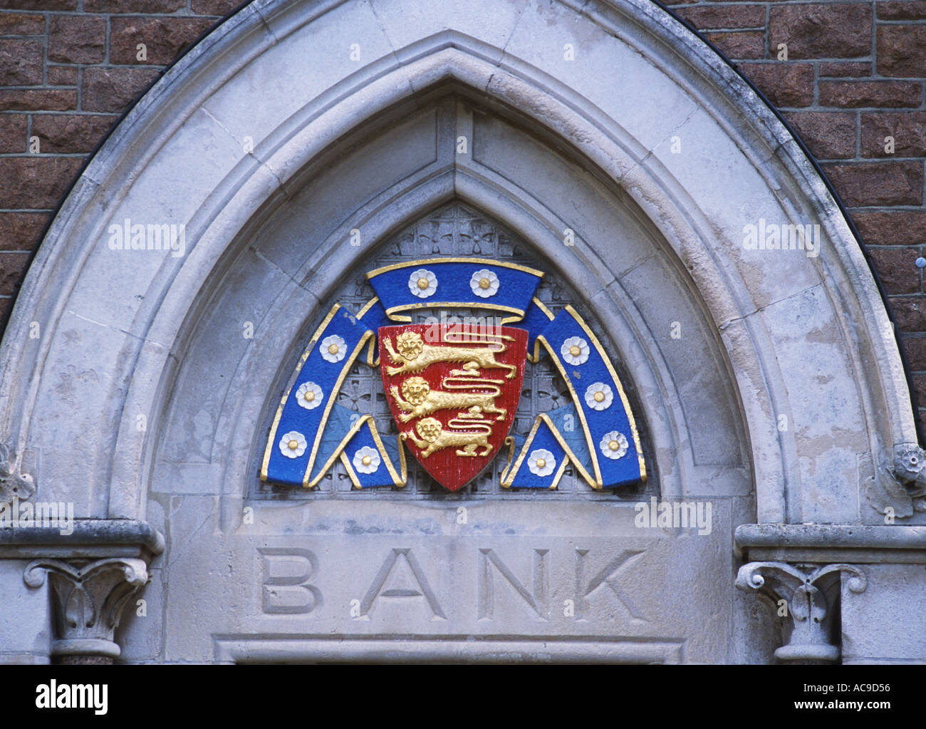 Bank sign in St Helier Jersey The Channel islands UK 2000s HOMER SYKES
