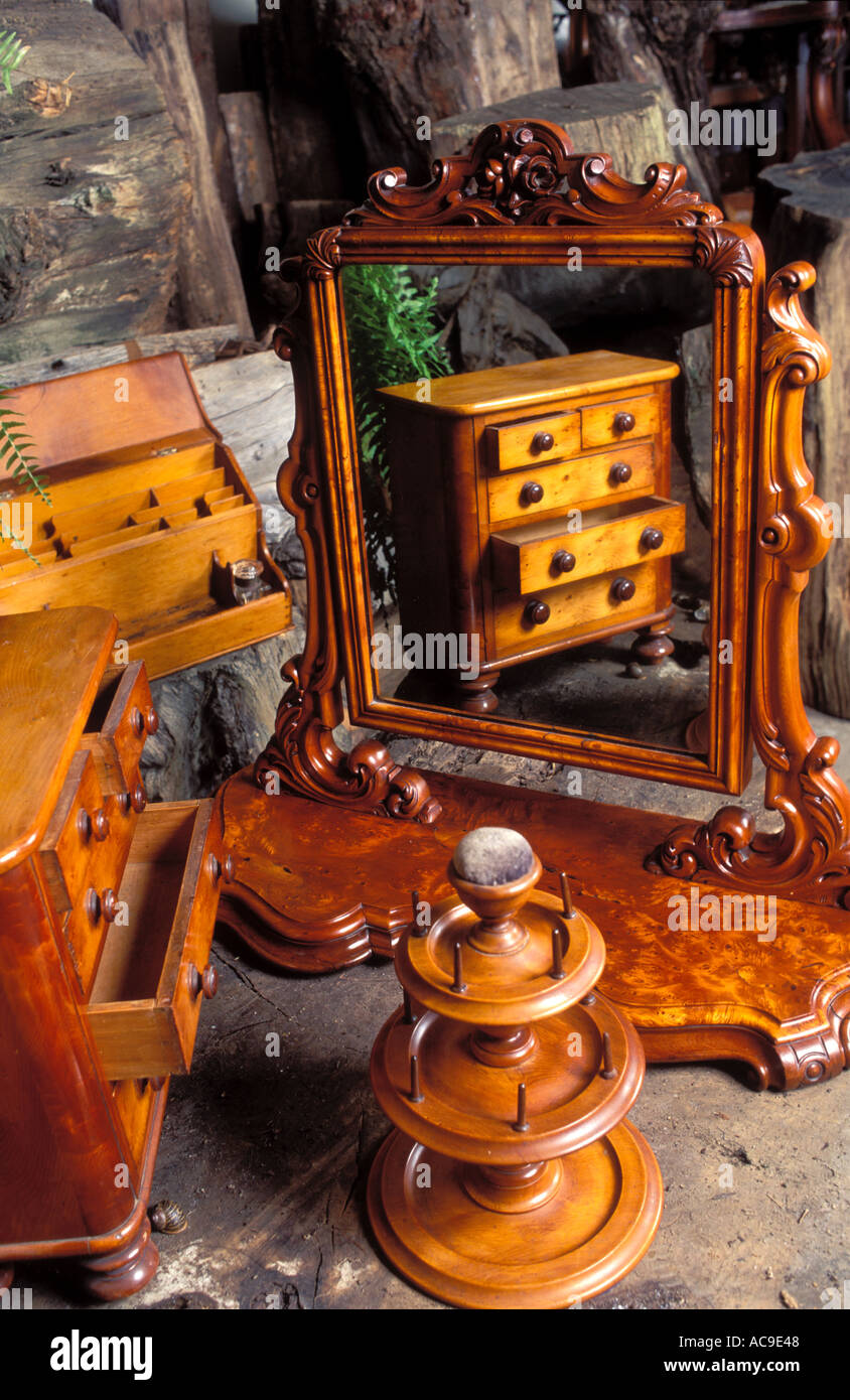 Antique wooden furniture made from Tasmanian Huon Pine, photo by Bruce