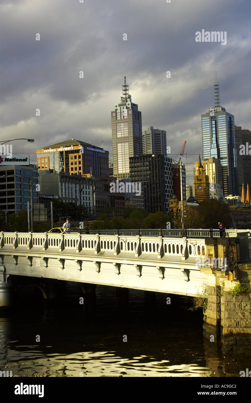 Queens Bridge Yarra River Melbourne Victoria Australia Stock Photo