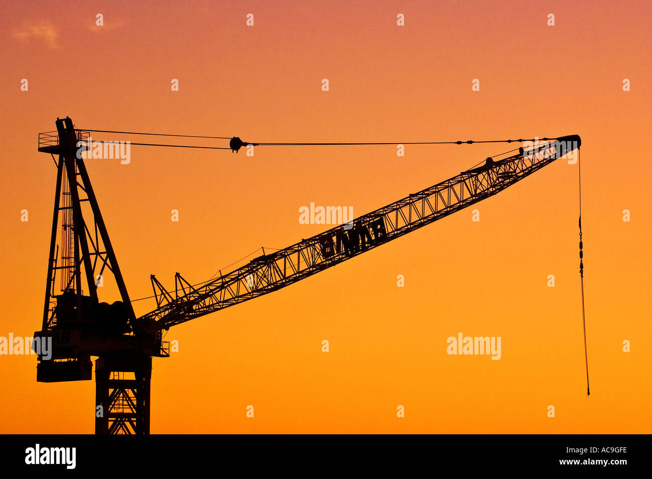 Tower Crane at Dawn Melbourne Victoria Australia Stock Photo Alamy
