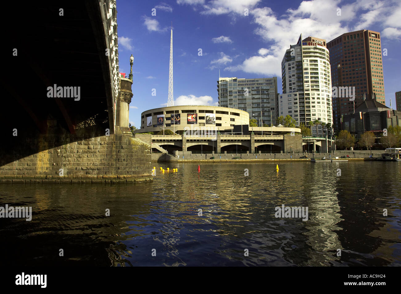 Princes Bridge Yarra River and Melbourne Concert Hall Melbourne Victoria Australia Stock Photo