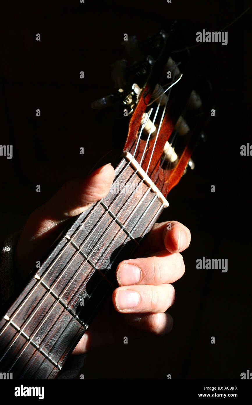 Classical Guitar Fretboard Stock Photo Alamy