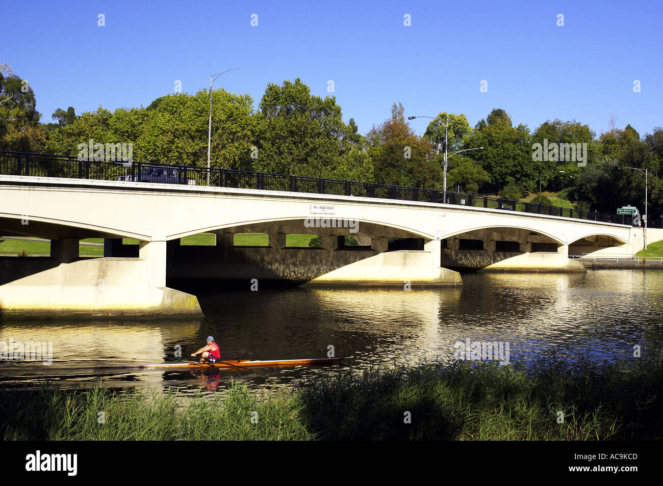 Swan Street Bridge Yarra River Melbourne Victoria Australia Stock Photo