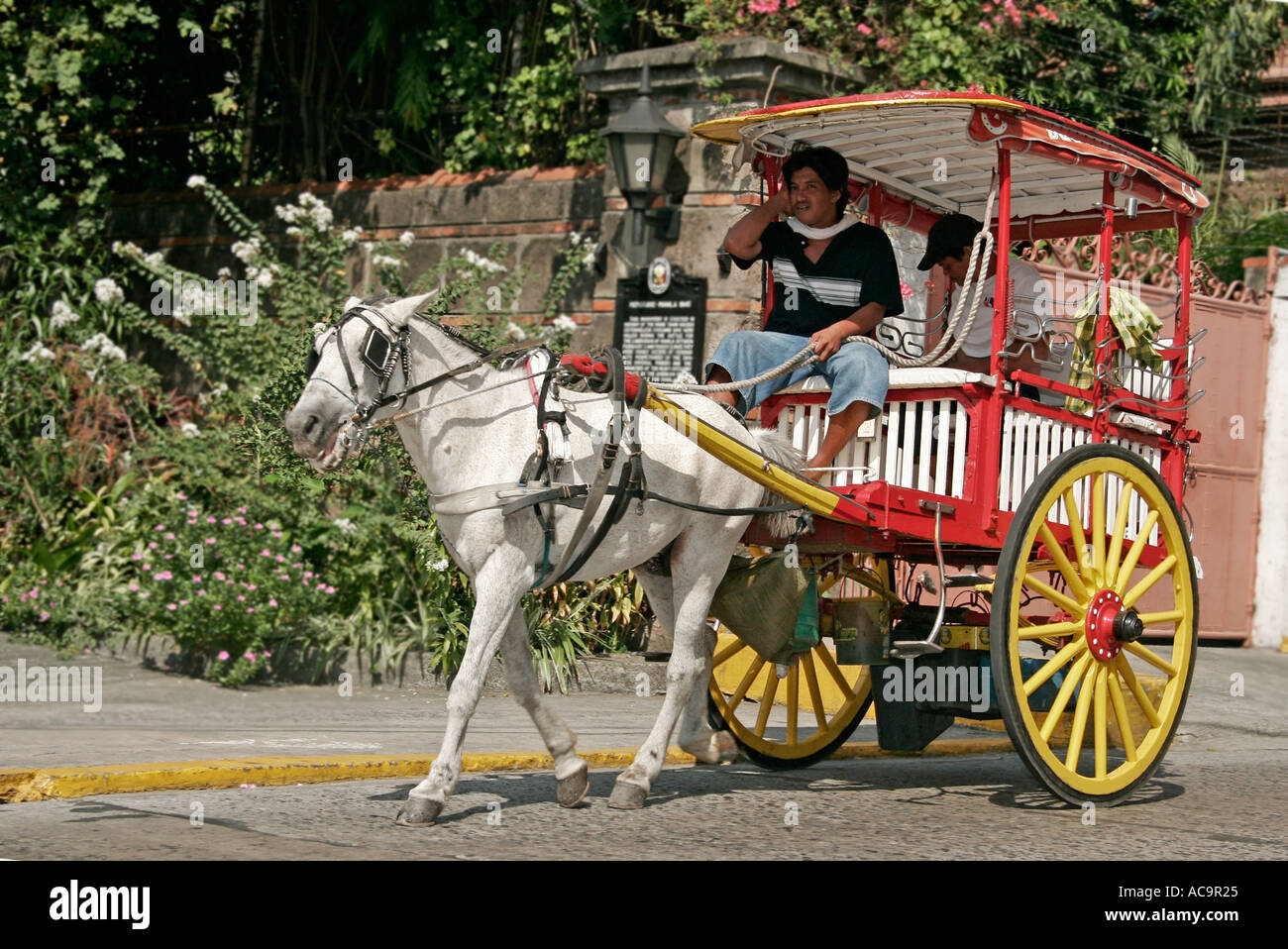 Philippines horse drawn carriage kalesa hires stock photography and