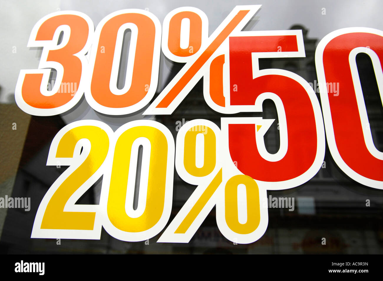 Thirty 50 percentages numbers 20 30 50 twenty thirty fifty red orange yellow ...