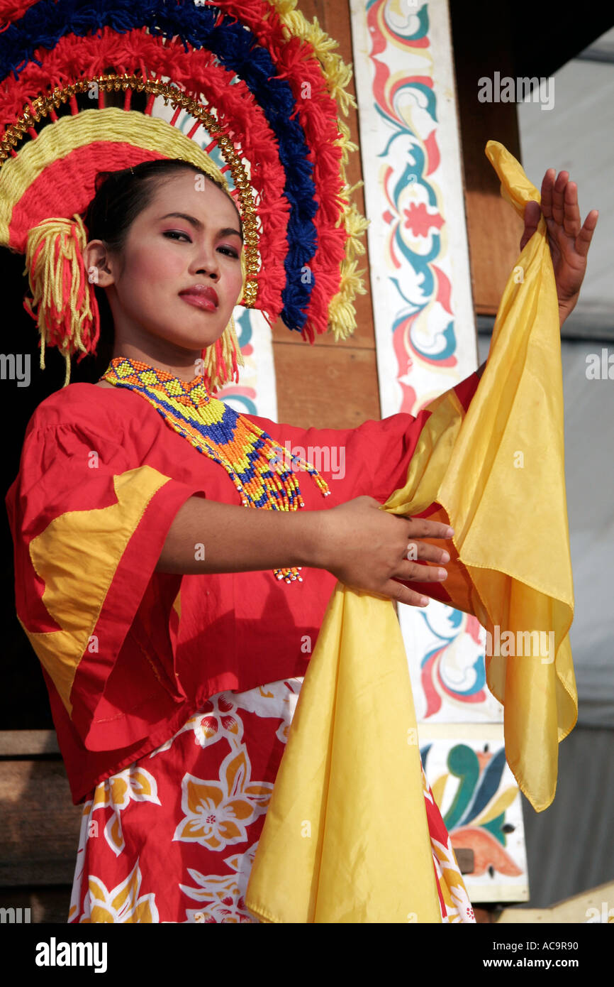 Traditional dancer from Southern Philippines Stock Photo