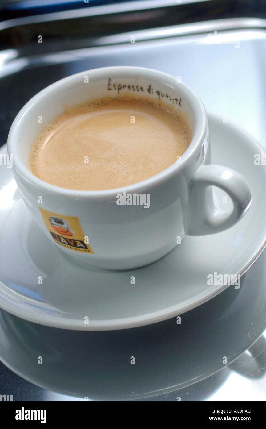 Cup of Java espresso coffee Stock Photo - Alamy