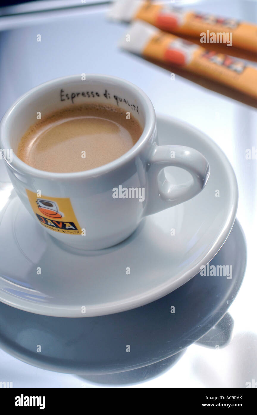 Cup of Java espresso coffee Stock Photo - Alamy