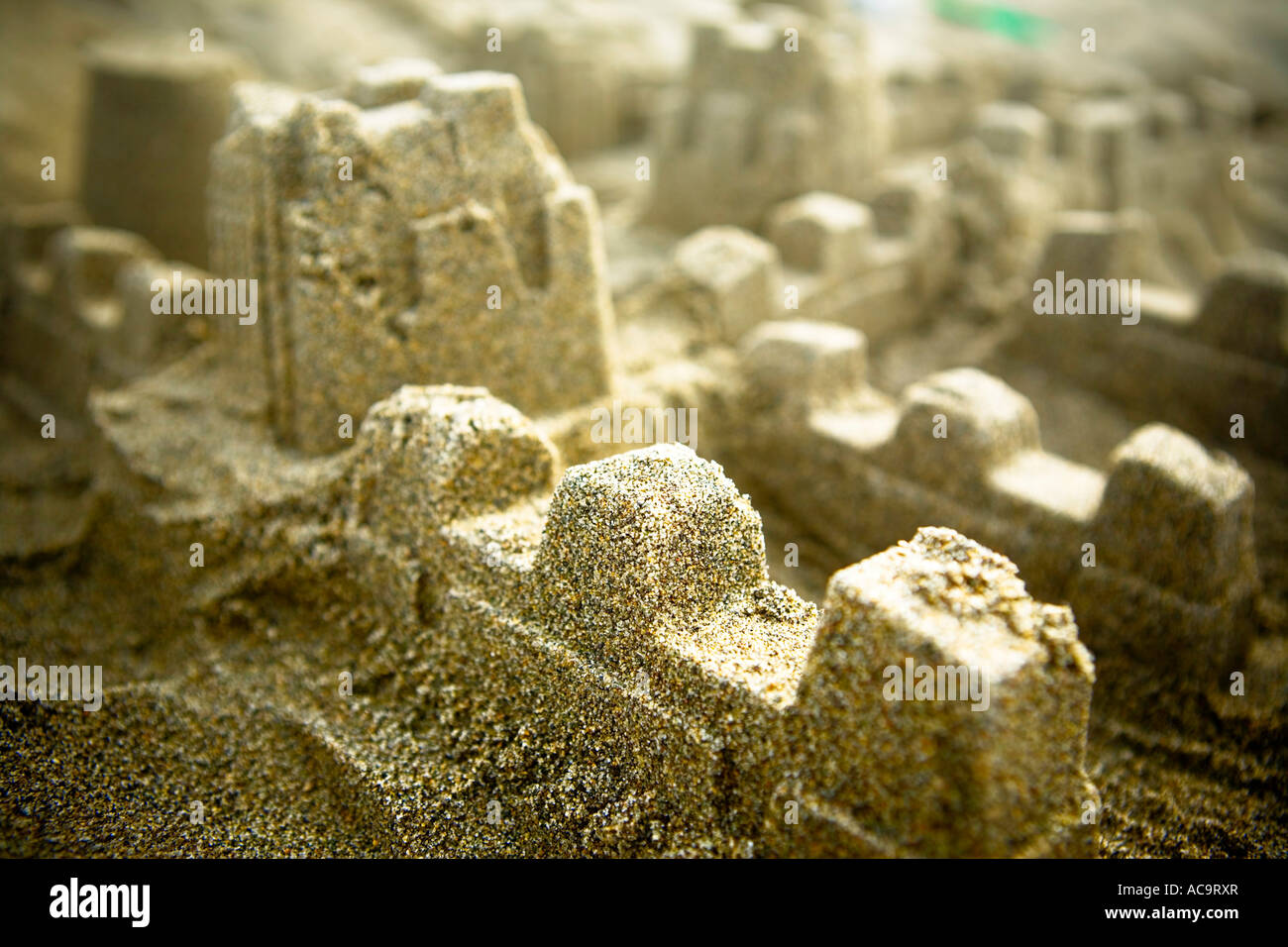 closeup on a sandcastle Stock Photo Alamy