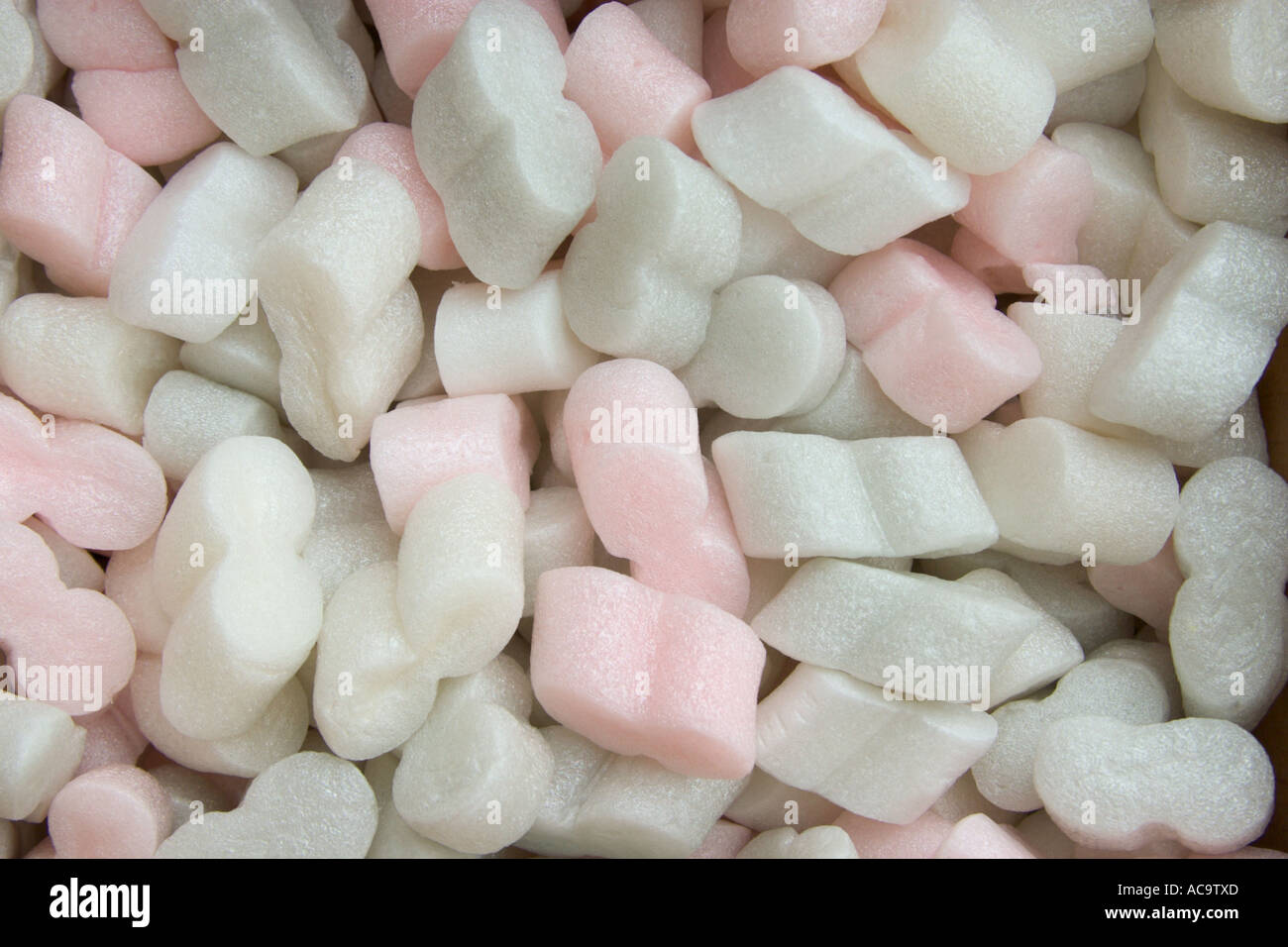 styrofoam peanuts for packing fragile items Stock Photo