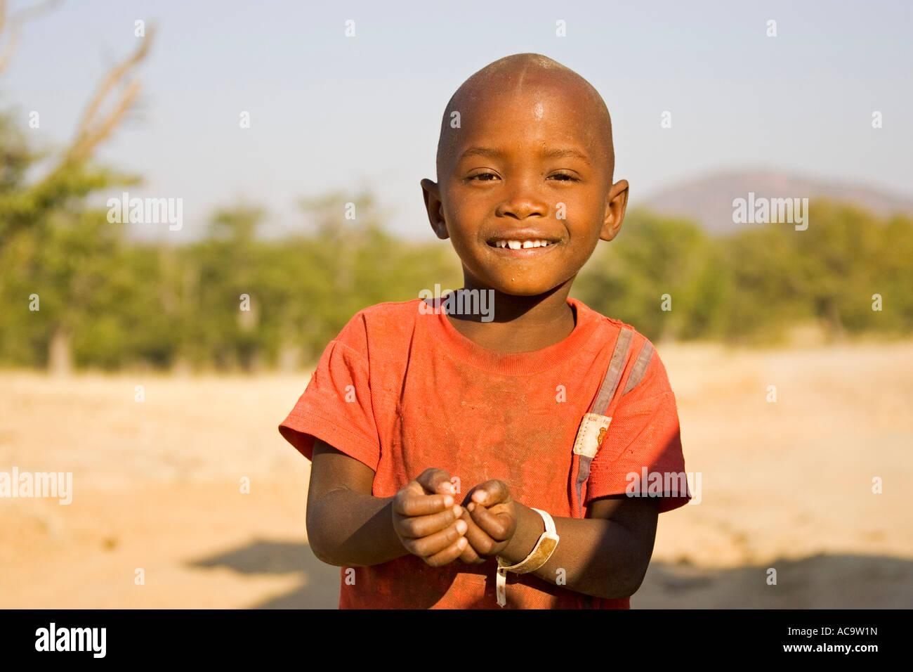 African boy, Kaokoveld, Namibia, Africa Stock Photo