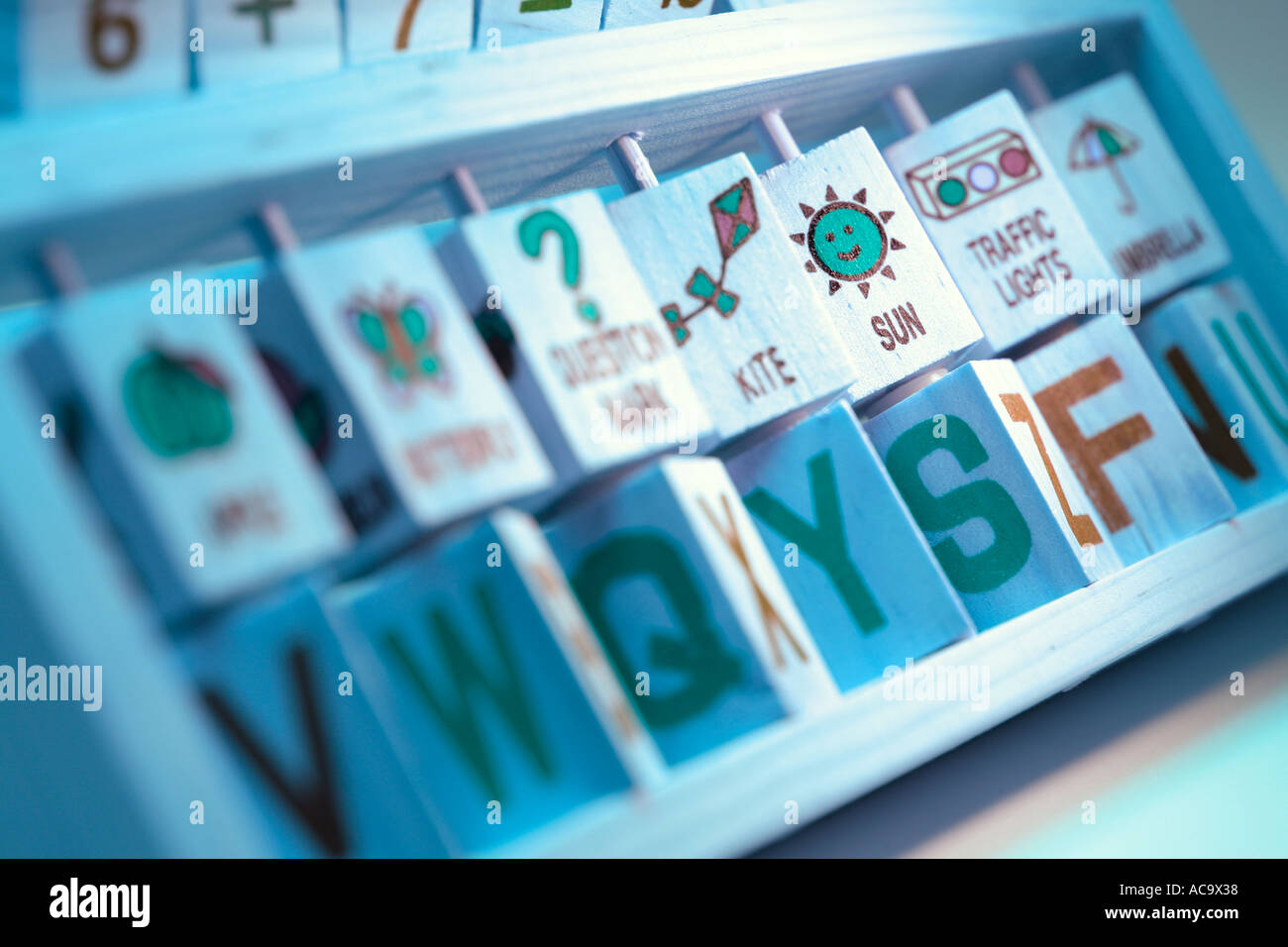 Alphabet and Picture Blocks Stock Photo - Alamy