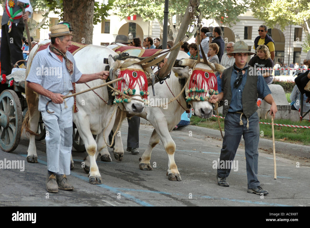 Asti Piemont Italy festival delle Sagre parade with traditional farmer customs Stock Photo