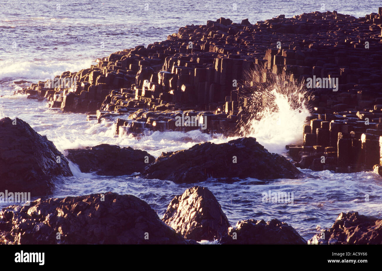 The basalt columns of the Giants Causeway, County Antrim, Northern Ireland Stock Photo