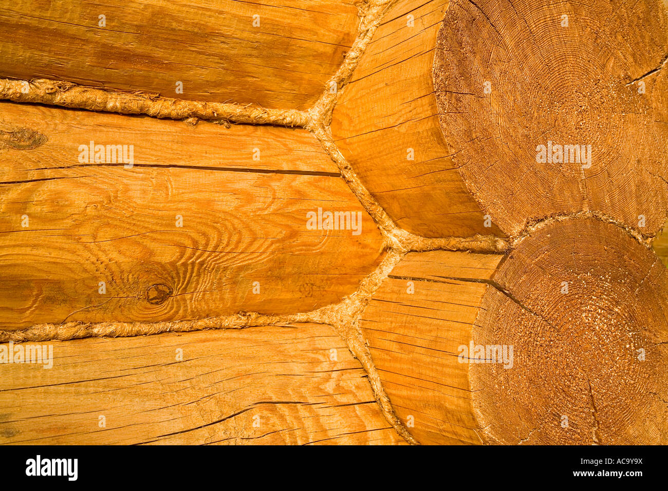 Wooden beam construction Stock Photo