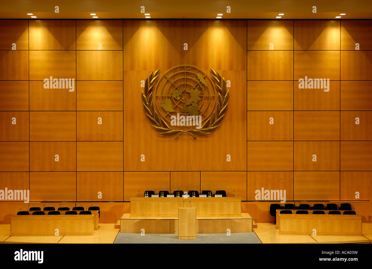 General Assembly Hall, Assemblée générale, UN European Headquarters, Geneva, Switzerland Stock Photo