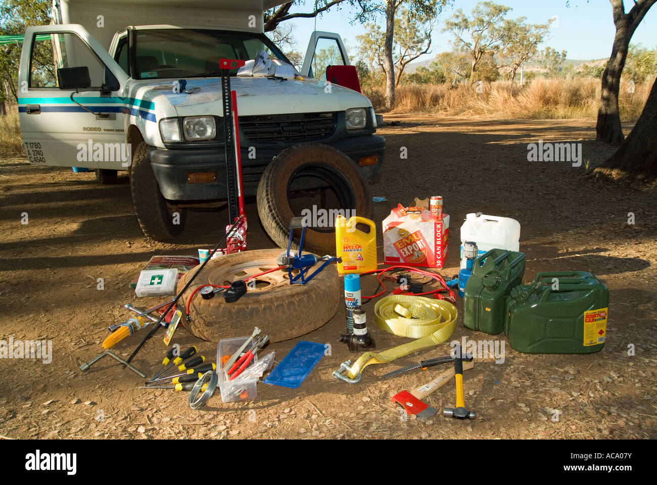 Car replacement equipment and tools, Australia Stock Photo Alamy