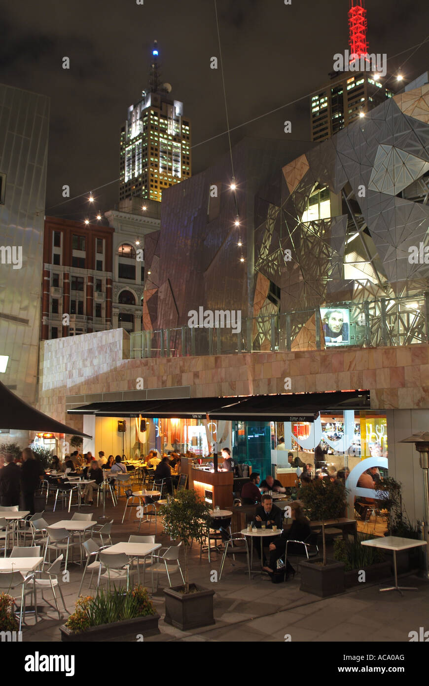 Cafe at the Federation Square, Melbourne, Victoria, Australia Stock