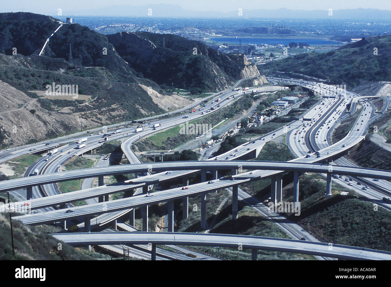 The 5 and 14 freeway interchange Los Angeles California United States