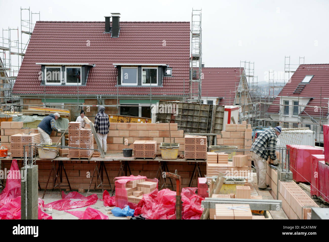 Construction site of private houses, Essen, North RhineWestphalia