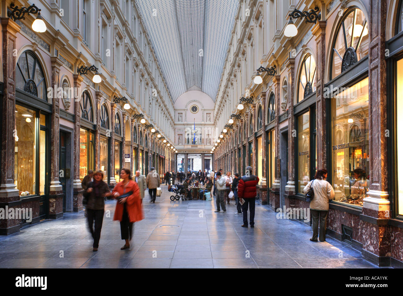 Shopping mall Galeries Royales Saint-Hubert, Brussels, Belgium Stock Photo  - Alamy