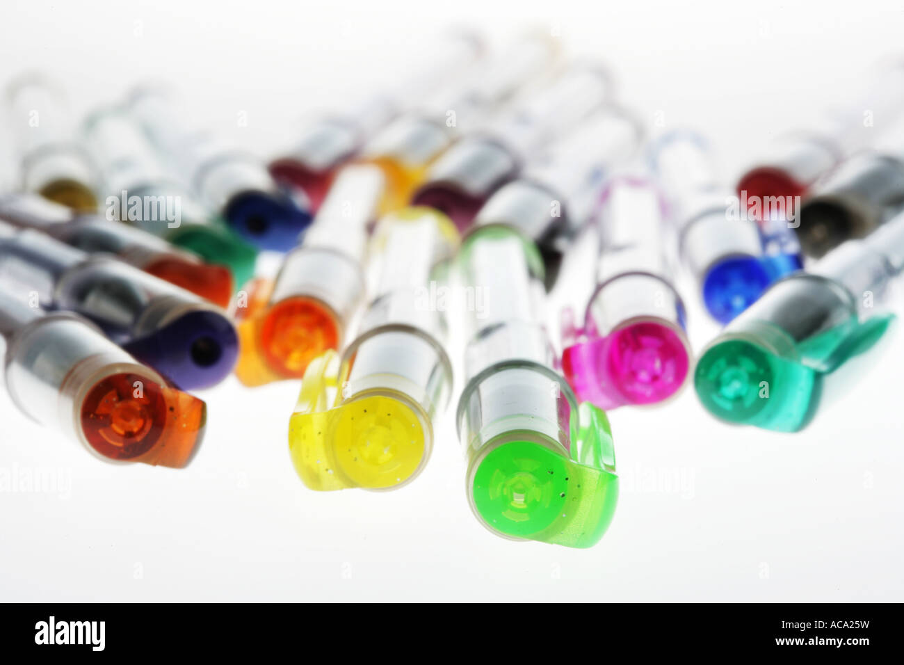 Coloured ball pens Stock Photo