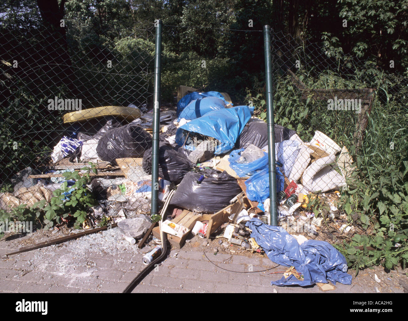 Illegal garbage dump, Germany Stock Photo