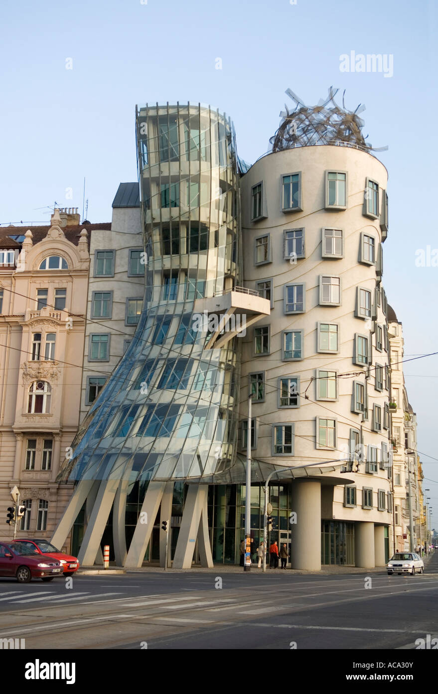 Dancing House by Frank Gehry, Prague, Czech Republic Stock Photo
