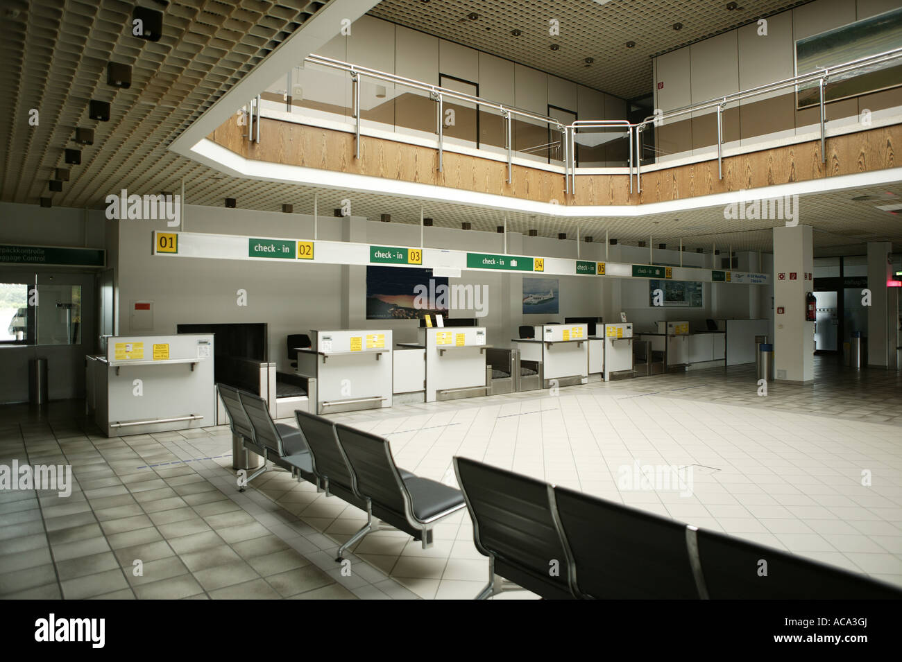 Empty airport terminal Stock Photo