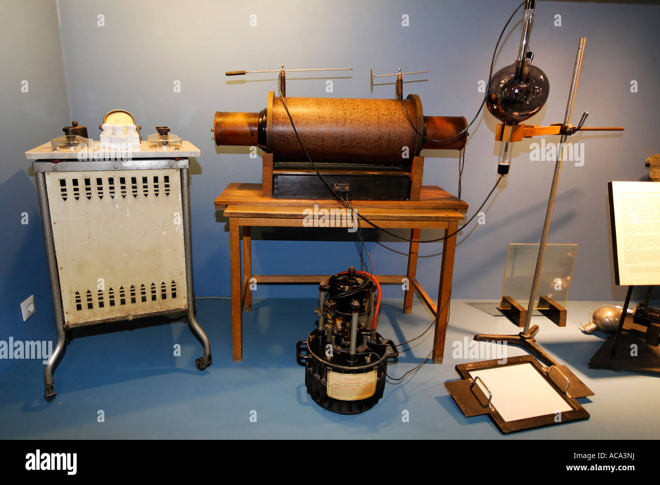 Historic x-ray equipment, exhibit at German Roentgen Museum, Remscheid-Lennep, Germany Stock Photo