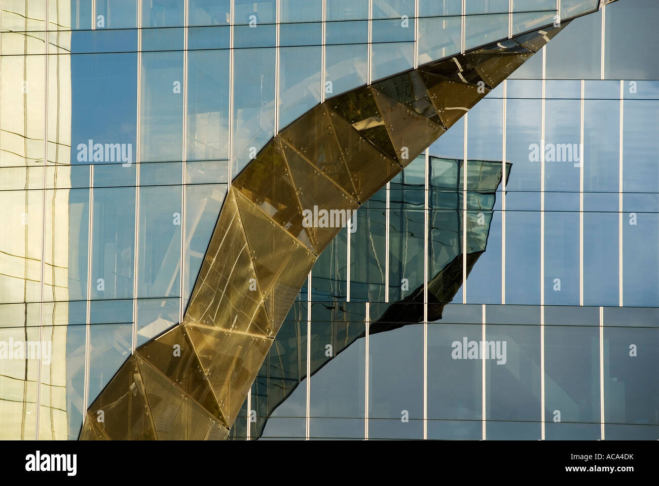 Details at the front of Torre Mare Nostrum, head office of Gas Natural, Barcelona, Catalonia, Spain Stock Photo
