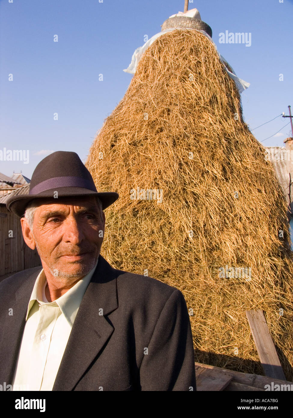Farmer, Gulia, Romania Stock Photo