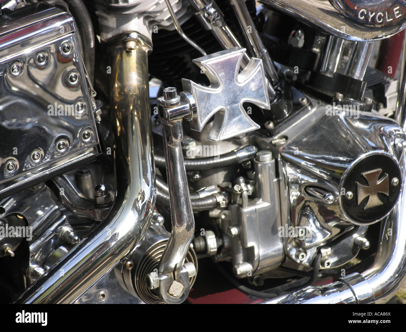 Harley Davidson Shovelhead Stock Photo