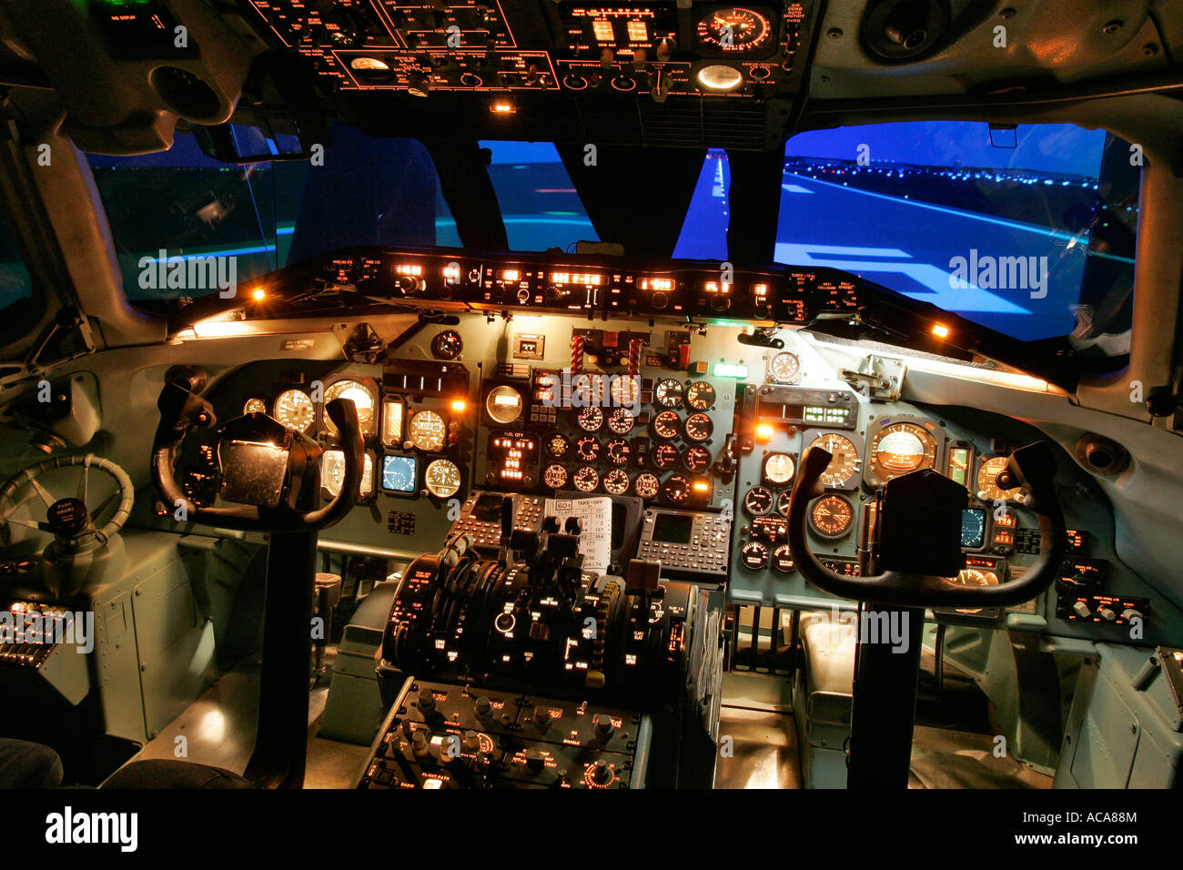 Flight simulator of a McDonnell Douglas MD 80, Sim Zone, Germany. Stock Photo