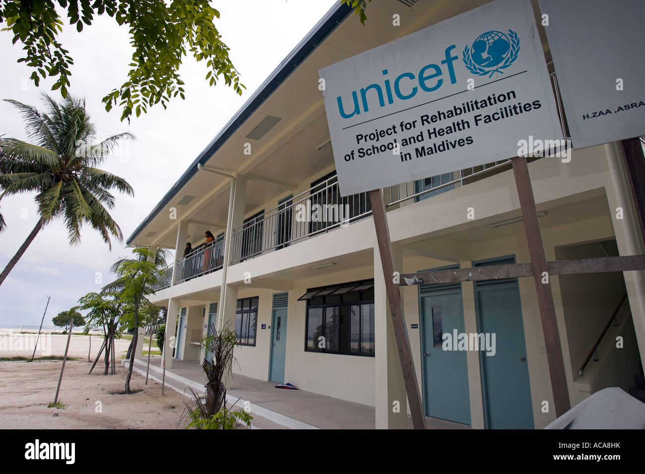 School on the Maldives promoted by UNICEF, Maldives Stock Photo