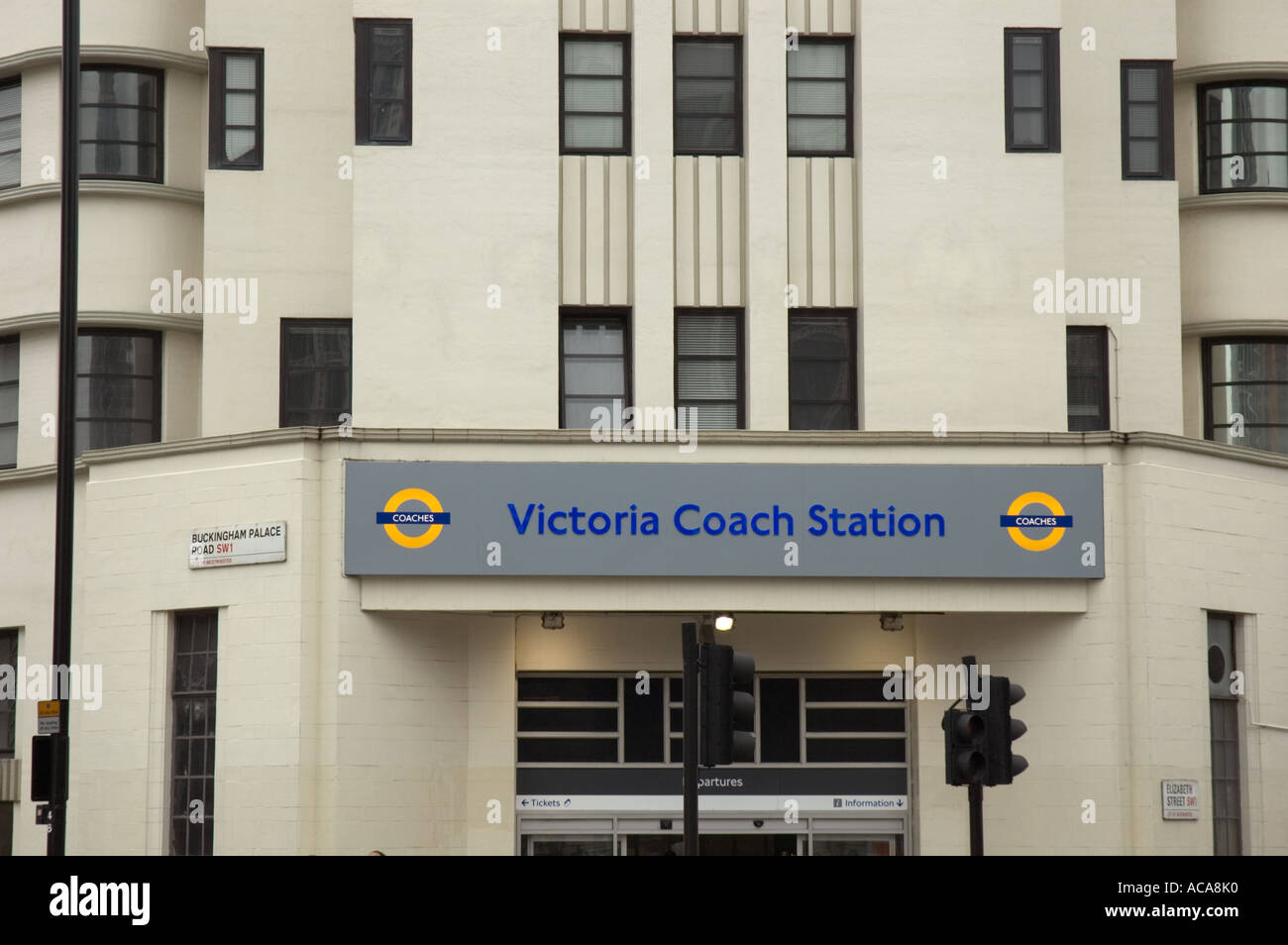 Victoria Coach Station in Buckingham Palace Road Westminster London UK Stock Photo