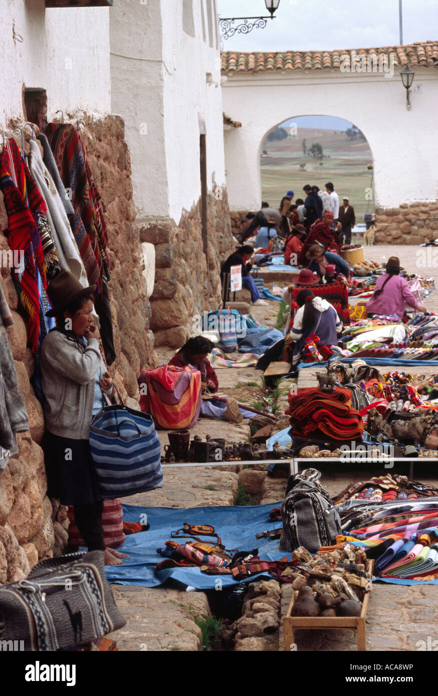 Indian market Chinchero, Urubamba PERU Stock Photo Alamy
