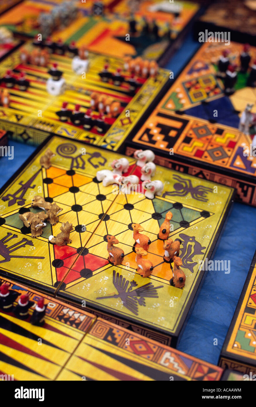 Andean board games - Pisac, Urubamba PERU Stock Photo