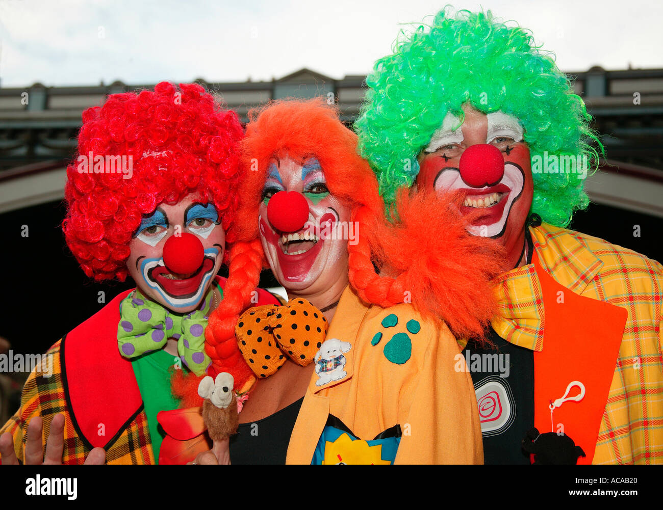 Family of Clowns at the Edinburgh Festival Cavalcade Stock Photo