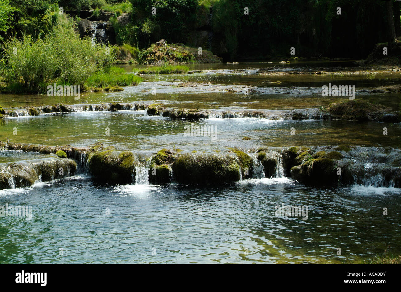 Waterfall on the river Slunjcica in Rastoke in the Kordun region in Central Croatia Stock Photo
