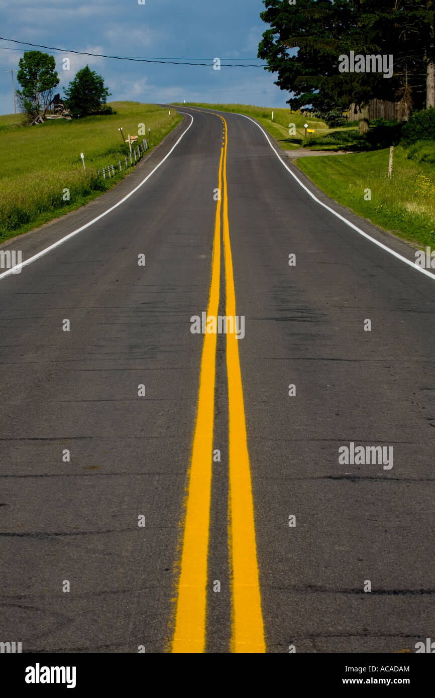 Rural road near Jordanville Otsego County central New York Stock Photo